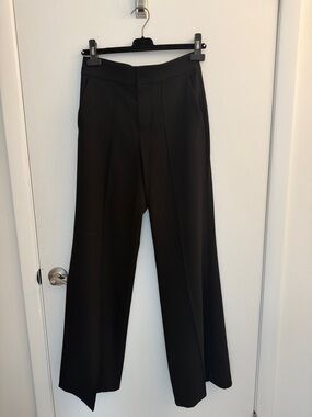 Alice + Olivia Black High-Rise Wide-Leg Trousers